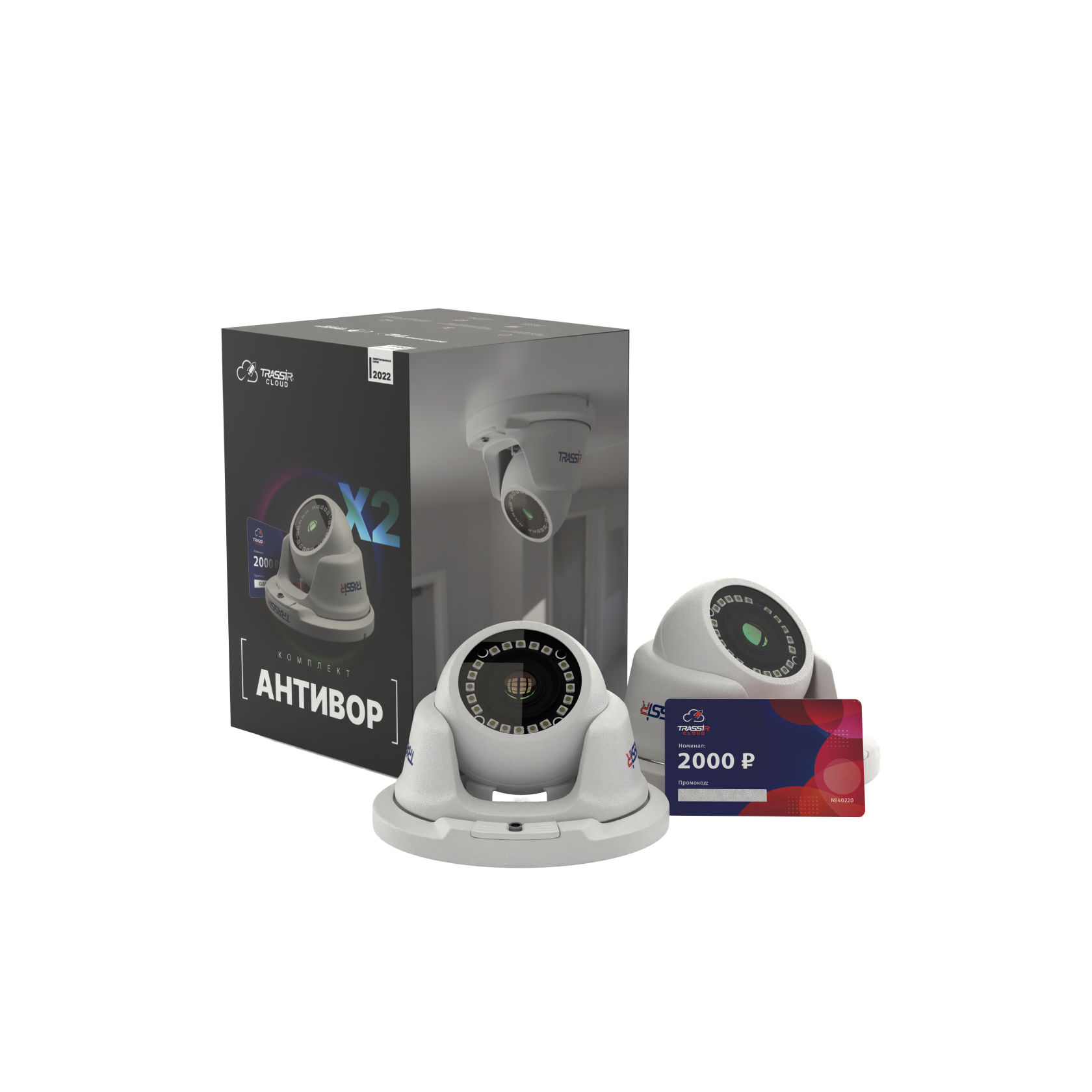Комплект Антивор (2 камеры TR-D2S5 v2 2.8 + Облако 2000)