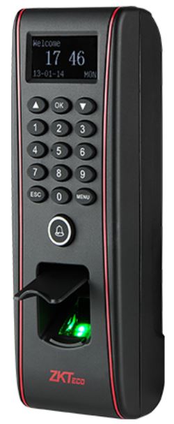 ZKTeco TF1700 [EM] - Терминал со сканером отпечатков пальцев. Дисплей 128x64. Память: отпечатков  3000, карт 10 000, событий 50 000. TCP/IP, RS485, Wiegand, IP65, -10 +50 °C. Рамеры:62*185*41мм. Встроенный считыватель карт Em-Marin. ПО ZKAccess 3.5.