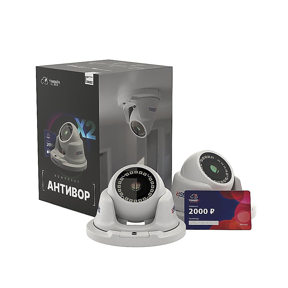 Комплект Антивор (2 камеры TR-D2S5 v2 2.8 + Облако 2000)