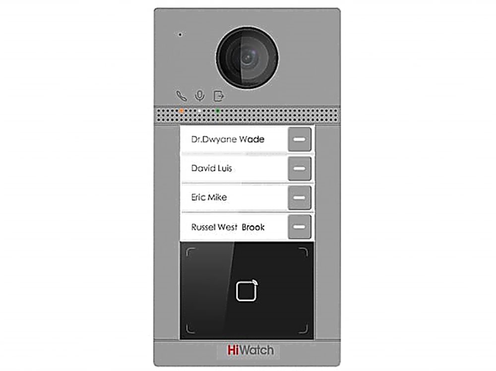 Hiwatch VDP-D4214W/Flush - 2Мп IP вызывная панель на четырех абонентов с ИК-подсветкой до 3м и Wi-Fi