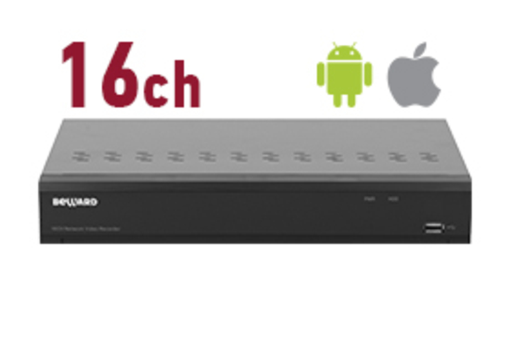RK1116 - IP видеорегистратор Beward 16 IP-каналов, H.265/H.264, 112 Мбит/с, 4000х3000 (12 Мп), ONVIF, P2P сервис (мобильный клиент iOS/Android), 1x HDD 3.5'' + 1x eSATA, 1x VGA/HDMI, 1x 1000 Мбит/с Ethernet, 8 тревожных входов / 1 тревожный выход