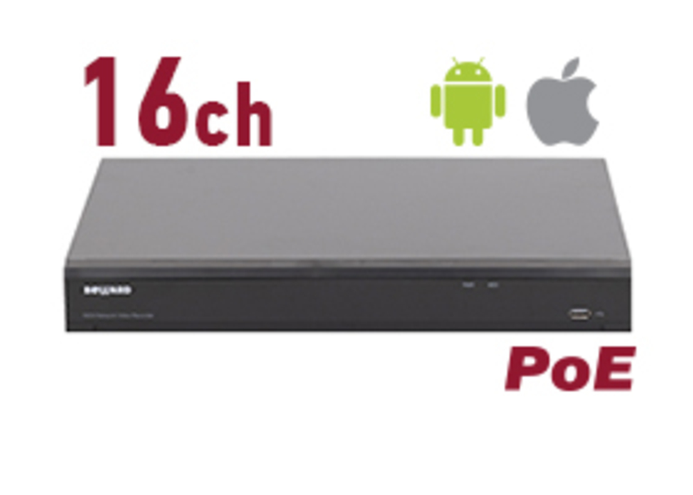 RK2216-P - IP видеорегистратор Beward 16 IP-каналов с PoE, H.265/H.264, 256 Мбит/с, 4000х3000 (12 Мп), ONVIF, P2P сервис (моб.клиент iOS/Android), 2xHDD 3.5'' + 1x eSATA, VGA/2x HDMI (тревож. монитор), 1x 1000 Мбит/с Ethernet, трев.вх/вых. 16/1