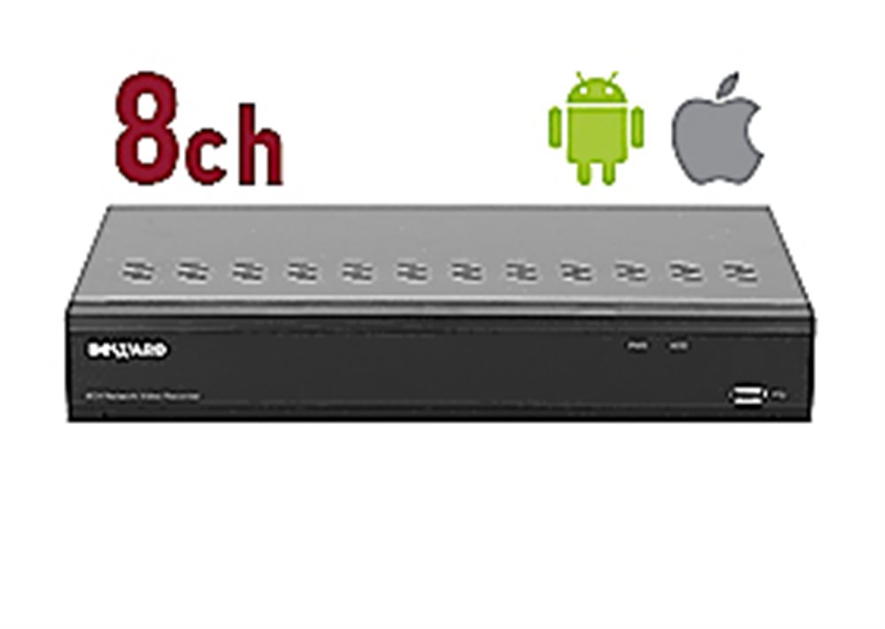 RK0108 - IP видеорегистратор Beward 8 IP-каналов, H.265/H.264, 76 Мбит/с, 3840x2160 (8 Мп), ONVIF, P2P сервис (мобильный клиент iOS/Android), 1x SATA HDD 3.5'', 1x VGA/HDMI, 1x 100 Мбит/с Ethernet, 8 тревожных входов / 1 тревожный выход