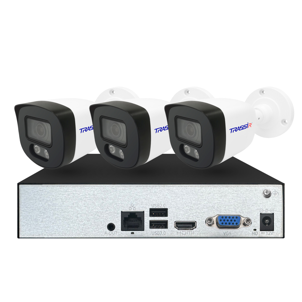Комплект: видеорегистратор TR-Lite 1110 + 3 IP-камеры TR-Lite L2B5