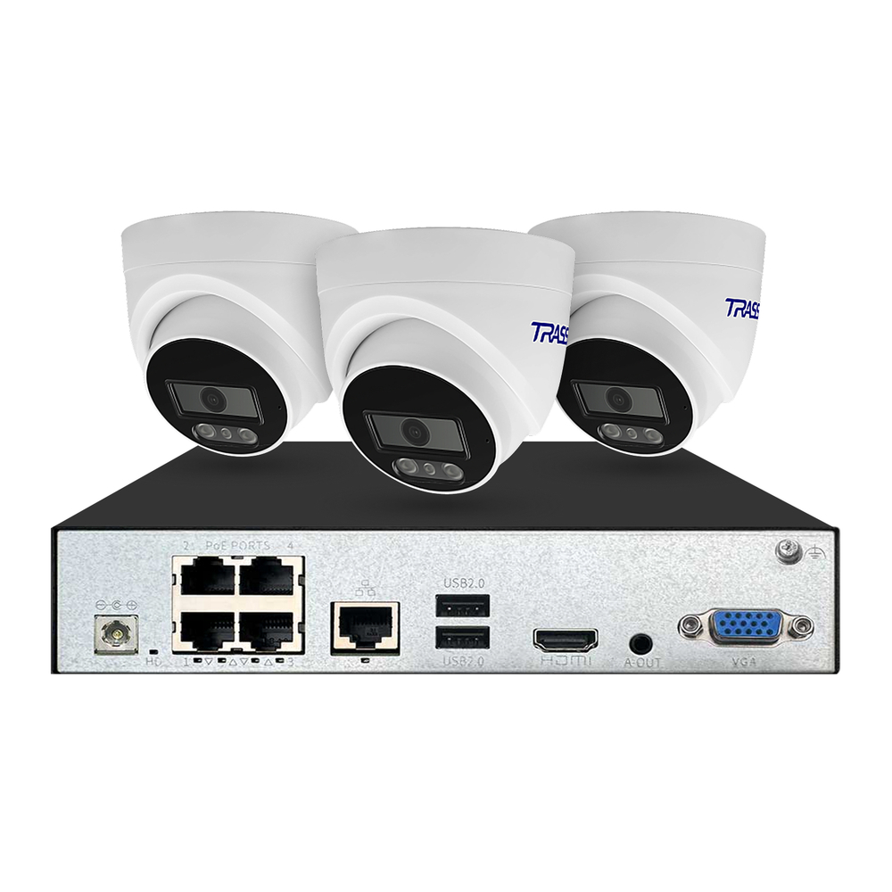 Комплект: видеорегистратор TR-Lite 1106-4P + 3 IP-камеры TR-Lite L2S5