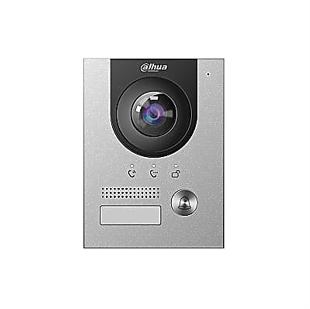DHI-VTO2201F-P - Вызывная панель с разрешением камеры 2мп и CMOS сенсором, угол обзора по горизонтали 137 градусов, панель из алюминия, уровень защиты IP65, IK07.