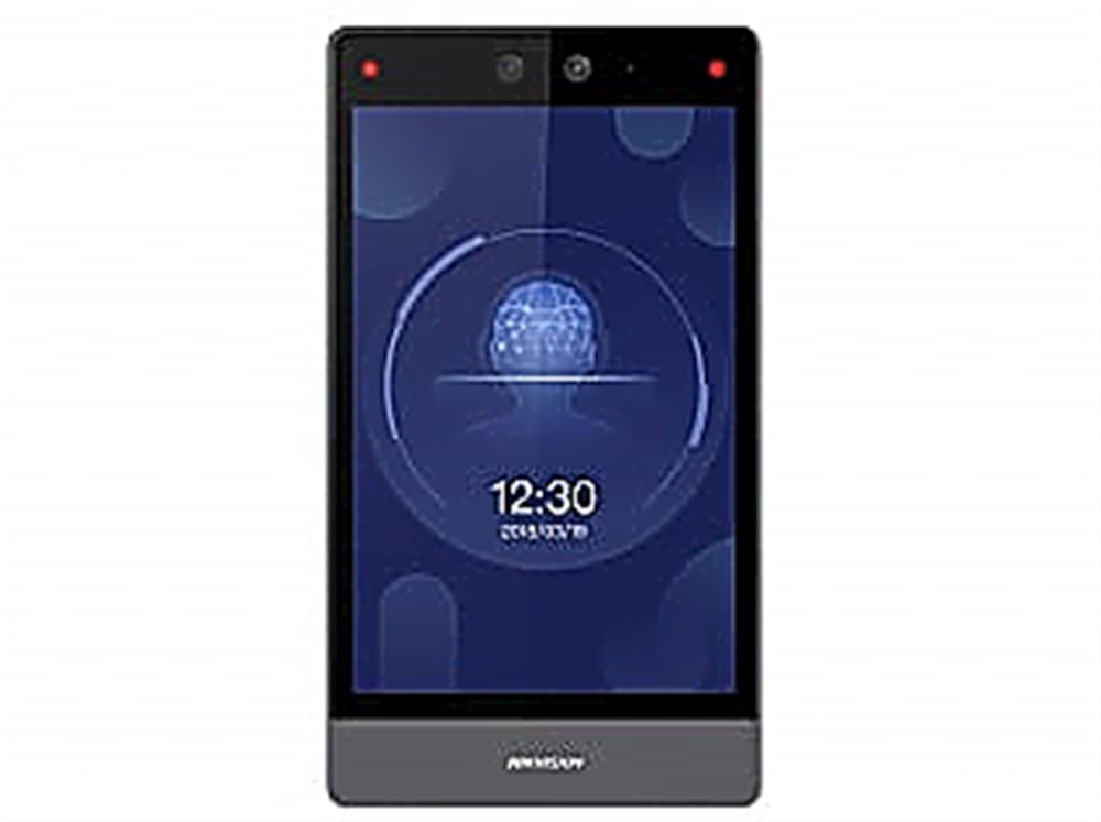 DS-K1T680DF-E1 - Терминал доступа с распознаванием лиц и встроенным считывателем Felica, DESfire, Mifare1 карт и считывателем отпечатков, 8" сенсорный экран с дизайном "без рамки" с разрешением 1280x800