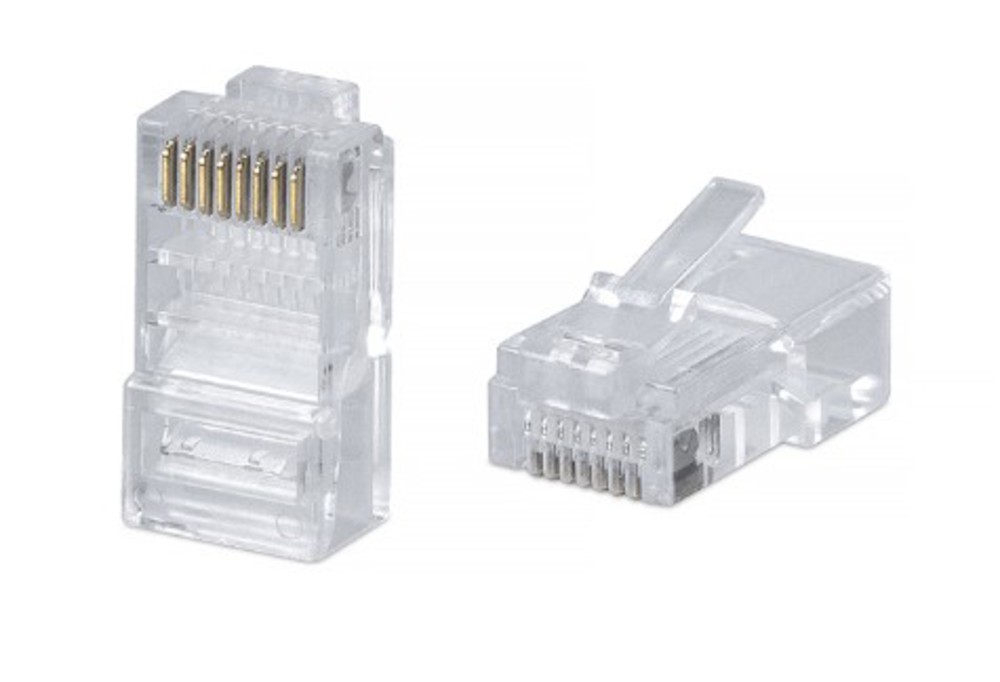 Cabeus 8P8C Коннектор RJ-45 под витую пару, категория 5e, универсальный (для одножильного и многожильного кабеля) для проводников с толщиной по изоляции до 1,05 мм