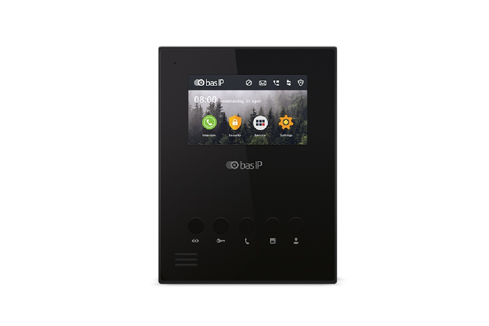 BAS-IP AU-04LAF BLACK - Видеодомофон индивидуальный с возможностью подключения датчиков сигнализации, аудиоинтерком между домофонами, умный дом