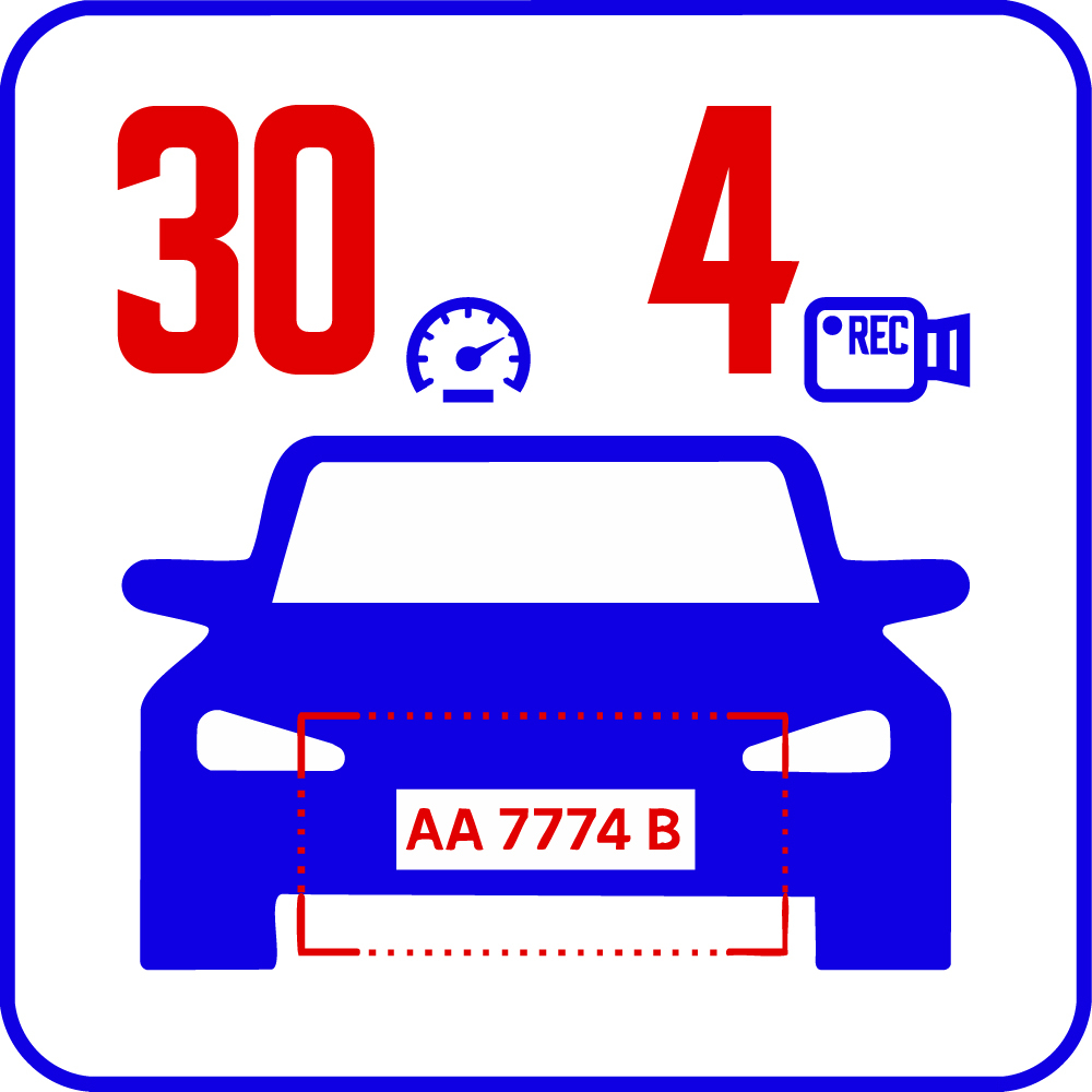 Распознавание госномера до 30 км/ч (4 камеры) AutoTRASSIR-30/4