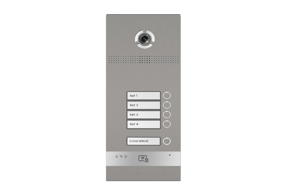 BAS-IP BI-04FBI SILVER - Вызывная панель на 4 абонента