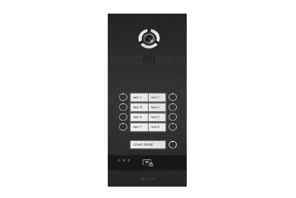 BAS-IP BI-08FBI BLACK - Вызывная панель на 8 абонентов