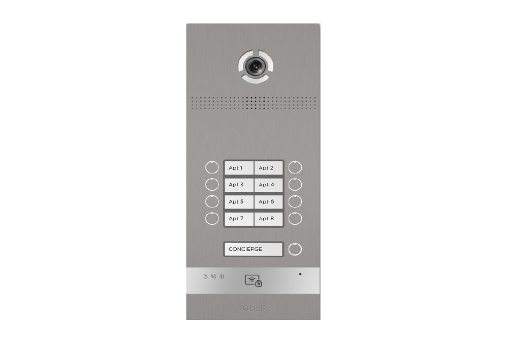 BAS-IP BI-08FBI SILVER - Вызывная панель на 8 абонентов
