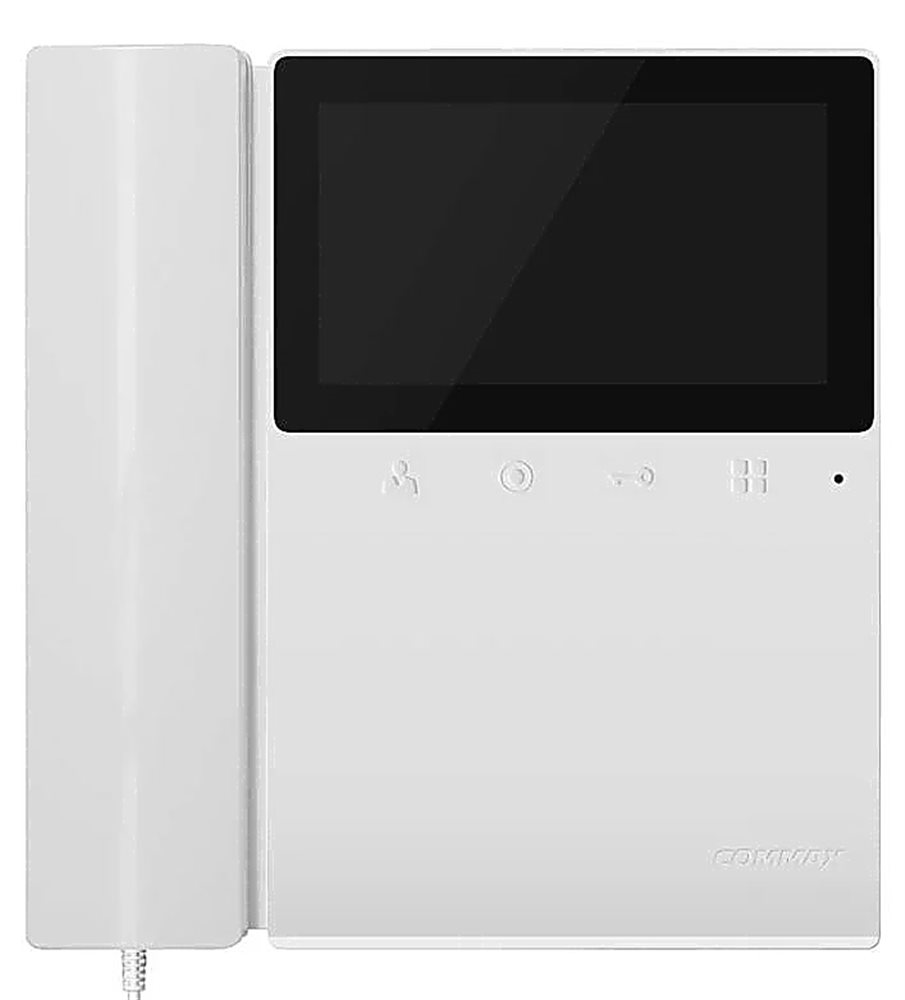 CDV-43K/VZ - CDV43K, дополнительно вызов аудио/видео (при наличии камеры) от координатного  подъездного домофона + 3-х вызывных блоков, AC 110-240В, цвет - белый