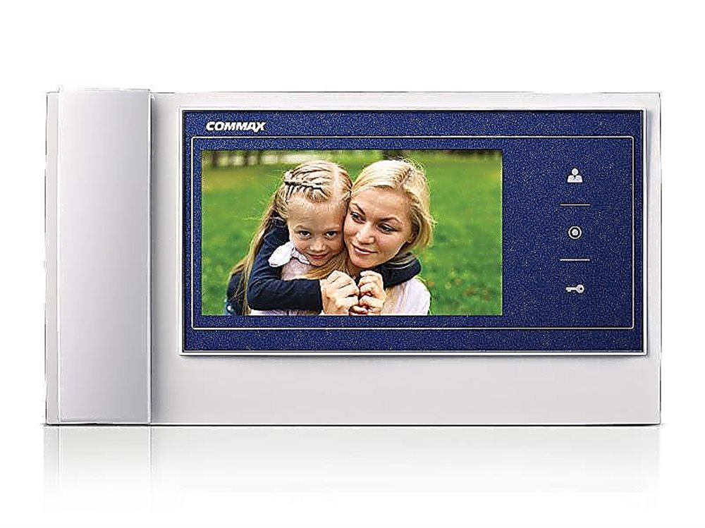 CDV-70K/VZ Blue - CDV-70K,  дополнительно вызов аудио/видео (при наличии камеры) от координатного подъездного домофона +3-х вызывных блоков и 1-й камера  наблюдения,  цвет - синий