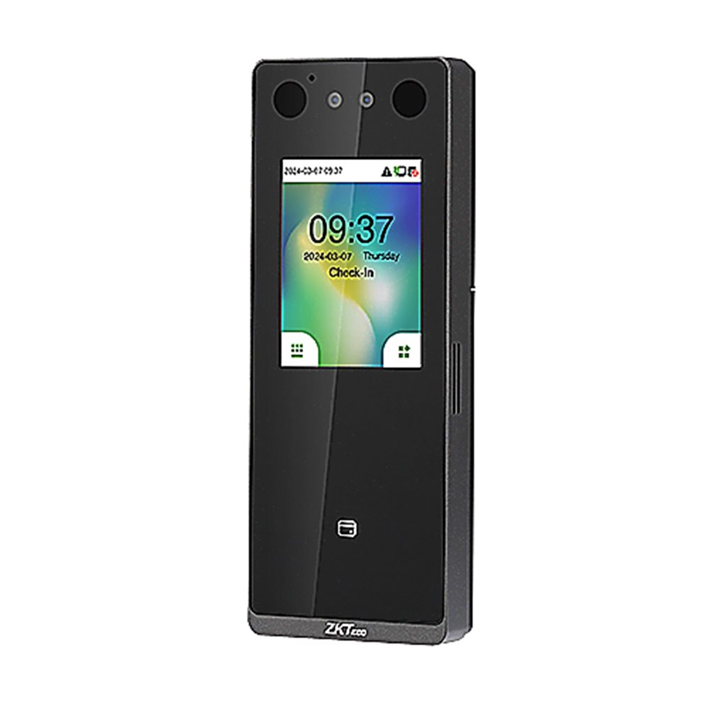 ZKTeco SenseFace 3B - Биометрический терминал с функцией распознавания лиц.  Память: лиц 3 000, карт 6000, событий 150 000. 2,8" IPS дисплей. TCP/IP, USB, Wiegand, RS485. ОС Linux. IP65. -5°C to 45°C. Считыватель карт EM