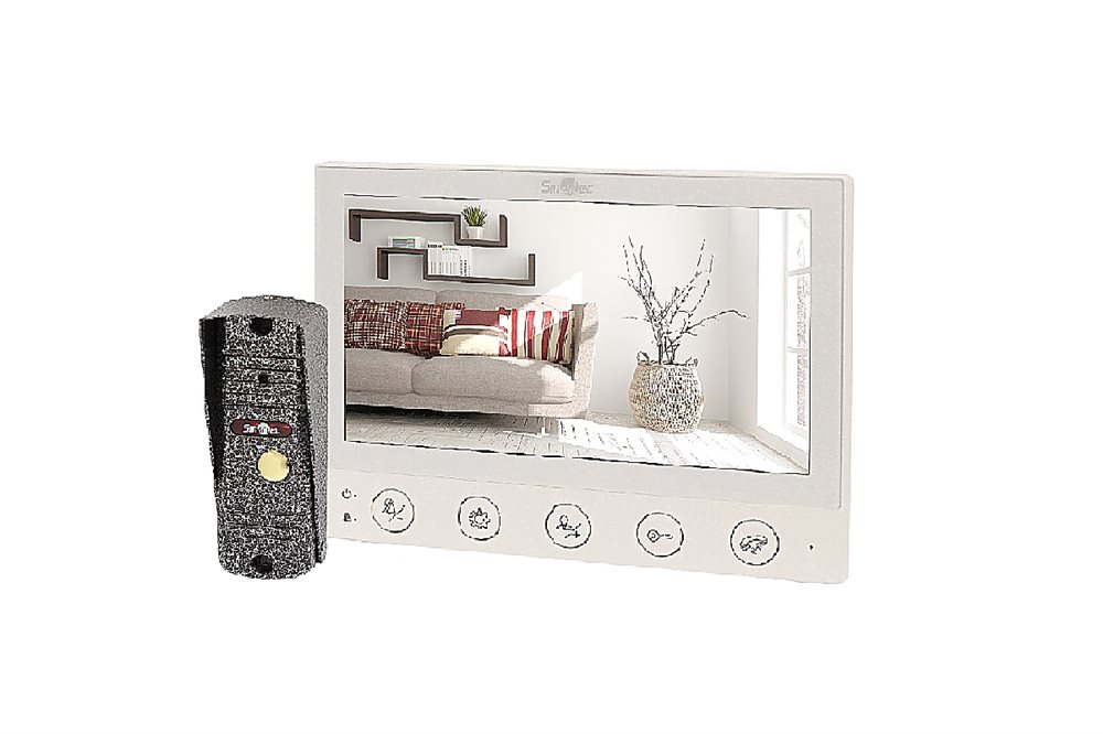 ST-MS607HS-WT - Комплект: монитор видеодомофона 7" AHD и панель вызова 1080P, 4-х проводная линия связи, поддержка 2-х панелей вызова, поддержка 2 доп. мониторов, поддержка 2 доп. камер, встроенный блок питания, белый монитор